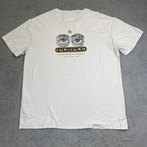 Purple Brand T Shirt Size XXL 2XL White Eyes Flower FLAWS READ - Picture 2 of 11